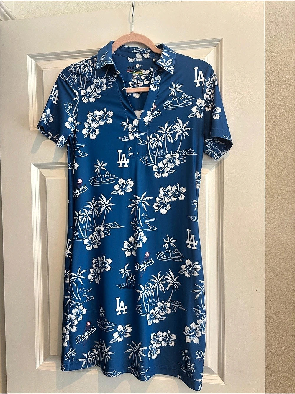 NWOT Los Angeles Dodgers Women's Blue Floral Dress